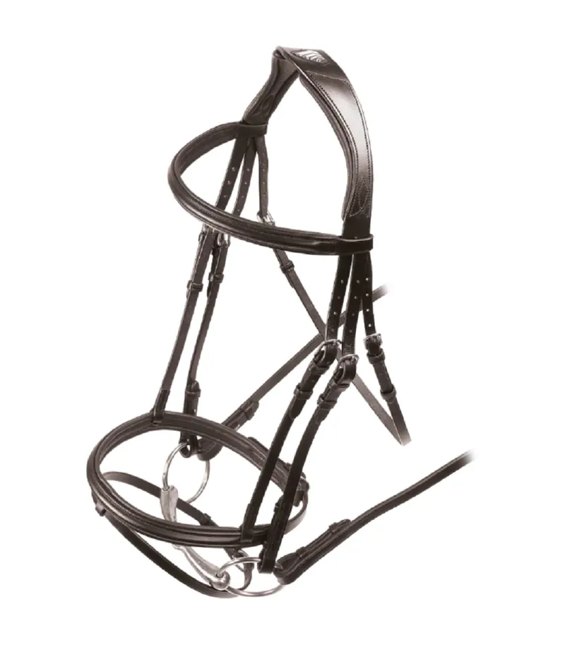 Shires Velociti Rapida Padded Raised Flash Bridle with Reins Havana-2