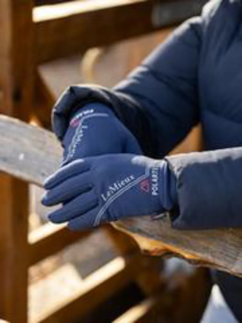 LeMieux Polartec Riding Gloves Navy-1