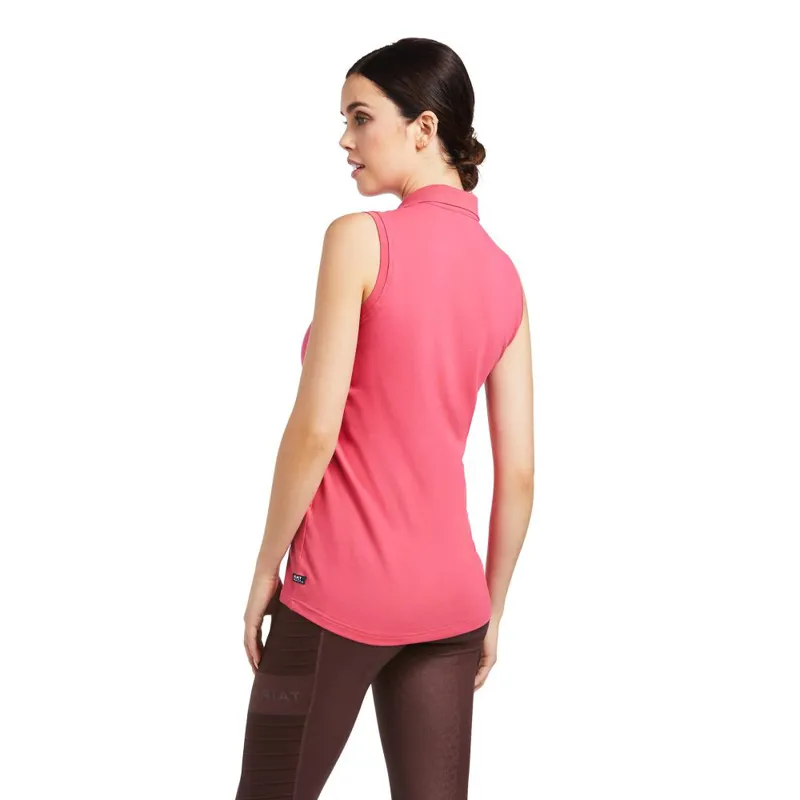 Ariat Prix 2.0 Sleeveless Polo Shirt Party Punch-1