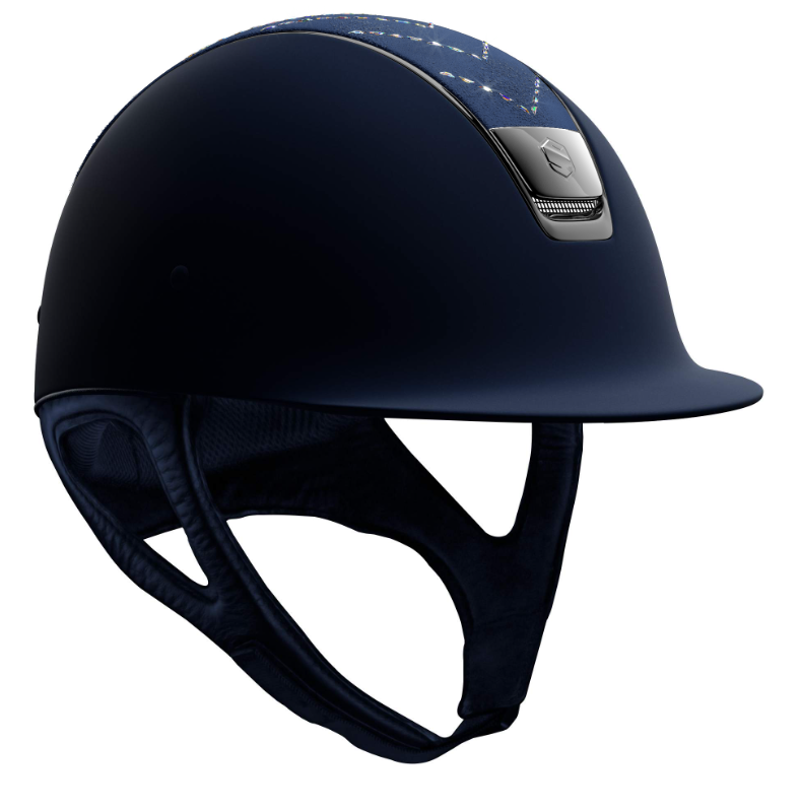 Samshield Shadowmatt Blue Holographic Chevron Black Chrome Trim/Blazon Small