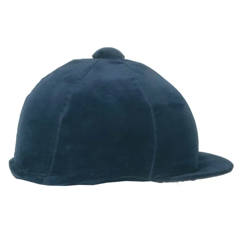 Shires Velveteen Skull Cap Cover Navy