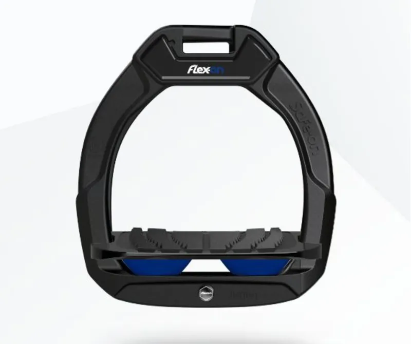 Junior Safe On Stirrups Inclined Grip Black Frame Royal Blue Elastomers