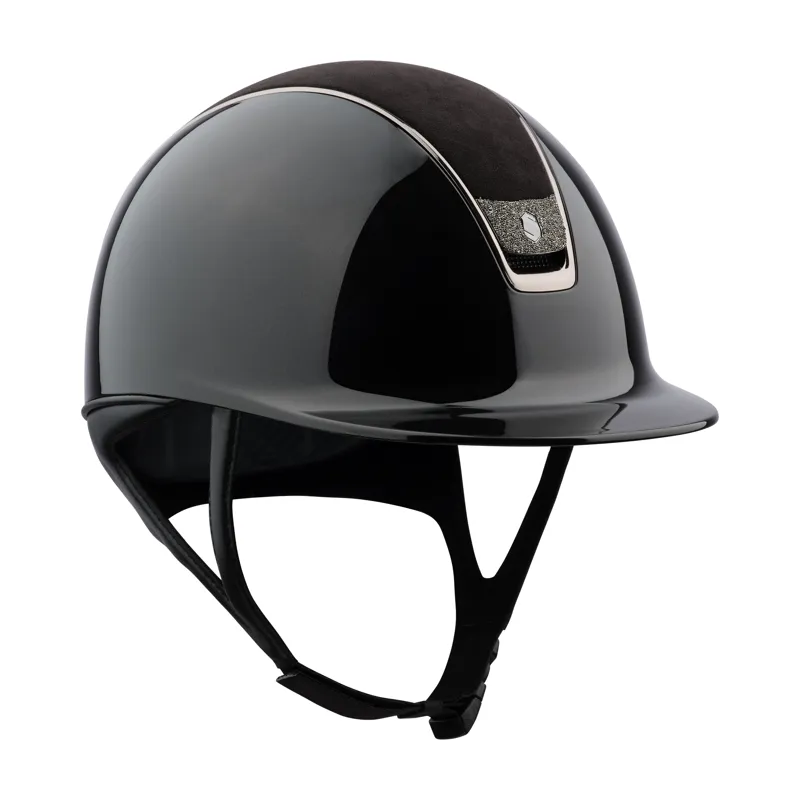 Samshield Shadowglossy 2.0 Alcantara Black Crystal Fabric Blazon Riding Hat - Black Medium